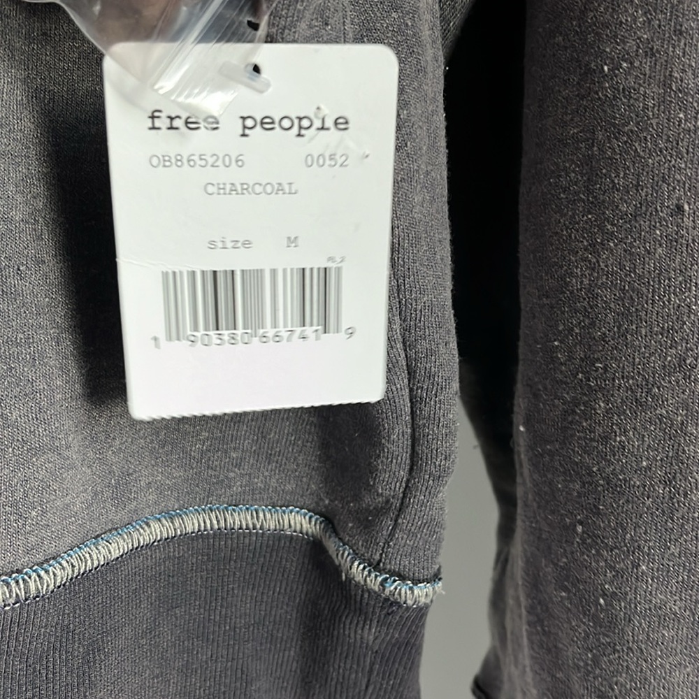 Free People Button Cuff Sweatshirt, NWT - Picture 6 of 9